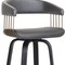 Homeroots 31" Gray And Black Faux Leather Swivel Bar Height Bar Chair 534471 - alternate 6