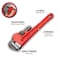 Performance Tool 10 in. Red Pipe Wrench W1133-10B - alternate 5