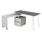Homeroots 58" Gray Wood L Shape Computer Desk With Two Drawers 723741 - alternate 4