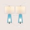 Jonathan Y Tryon 26" Modern Minimalist Glass/Iron Nightlight LED Table Lamp, Chrome/Clear Blue, 2PK JYL1137B-SET2 - alternate 2