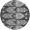 Homeroots 8' Black Charcoal And Silver Round Southwestern Washable Indoor Outdoor Area Rug 587802 - alternate 4