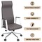 Leisuremod Aleen High-Back Office Chair in Upholstered Leather and Iron Frame with Swivel and Tilt, Grey AOT19GRL - alternate 3