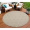 Homeroots 8' Cream Round Geometric Indoor Outdoor Area Rug 572836 - alternate 5