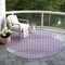 Homeroots 8' Purple Gray And Ivory Round Geometric Washable Indoor Outdoor Area Rug 597657 - alternate 3