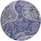 Homeroots 8' Navy Blue Gray And Green Round Floral Medallion Washable Indoor Outdoor Area Rug 603181 - alternate 5