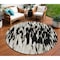 Homeroots 8' Black And Ivory Round Abstract Washable Indoor Outdoor Area Rug 612637 - alternate 1