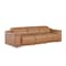 Homeroots 107" Chestnut Italian Leather Reclining Metal USB Sofa 720287 - alternate 4