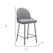 Homeroots Set of Two 26" Black and White Faux Shearling and Steel Counter Height Bar Chairs, 2PK 555708 - alternate 3