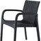 Homeroots Set of Four 24" Black Faux Rattan Heavy Duty Plastic Outdoor Stacking Arm Chairs 565191 - alternate 2