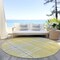 Homeroots 8' Yellow Black And Ivory Round Plaid Washable Indoor Outdoor Area Rug 596371 - alternate 4