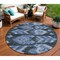Homeroots 8' Denim Blue And Sky Blue Round Southwestern Washable Indoor Outdoor Area Rug 587814 - alternate 1