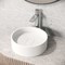 Vigo Bryant Modern White Matte Stone 15 in. L x 15 in. W x 5 in. H Round Vessel Bathroom Sink VG04019 - alternate 6