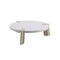 Homeroots 40" White And Gold Stainless Steel Round Coffee Table 372311 - alternate 2