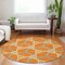Homeroots 8' Orange And Blue Round Geometric Washable Indoor Outdoor Area Rug 613514 - alternate 4