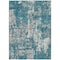 Homeroots 10' X 14' Teal Blue Gray And Ivory Abstract Washable Indoor Outdoor Area Rug 598003 - alternate 3