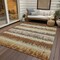 Homeroots 3' X 5' Brown Beige And Ivory Striped Washable Indoor Outdoor Area Rug 598364 - alternate 8