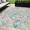 Homeroots 5' X 8' Teal Blue Green And Purple Geometric Washable Indoor Outdoor Area Rug 603485 - alternate 1