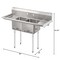 Koolmore 2 Compartment Stainless Steel NSF Commercial Kitchen Prep & Utility Sink with 2 Drainboards SB141611-12B3 - alternate 5
