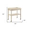 Homeroots 30in Antiqued White Wood Rolling Bar Cart 286343 - alternate 3