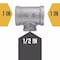B & K 1 in. FIP each X 1 in. D FIP 1/2 in. D FIP Black Malleable Iron Reducing Tee 310RT-1112 - alternate 4