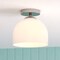 Vaxcel Shelby 9.25-in Satin Nickel Dome Semi-Flush Ceiling Light with Frosted Opal Glass C0353 - alternate 5