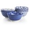 Elama Moxy 6 Piece Assorted Design 20oz Porcelain Footed Bowl Set in Blue ELM-MOXY-6-BOWL - alternate 1