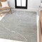 Jonathan Y Hallie High-Low Minimalist Curve Geometric Gray/Ivory 4 ft. x 6 ft. Indoor/Outdoor Area Rug SCN100A-4 - alternate 3