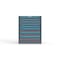 Strong Hold 8 drawer cabinet - (5x 2ft, 3x 4ft) - Blue accents - Keyed Alike S3036-PPAAS-0802FS - alternate 1