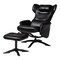 Baxton Studio Elwood Modern Black Faux Leather 2-Piece Lounge Chair and Footrest Set 251-14141-ZORO - alternate 3