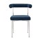 Homeroots Set of Two Blue And Silver Upholstered Polyester Open Back Dining Side Chairs 569412 - alternate 2