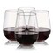Smarty Had A Party 16 oz. Clear Elegant Stemless Disposable Plastic Wine Glasses (64 Glasses), 64PK 03716-CASE - alternate 4