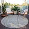 Homeroots 8' Gray And Ivory Round Geometric Washable Indoor Outdoor Area Rug 600830 - alternate 5