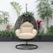 Leisuremod Charcoal Wicker Hanging Egg Swing Chair with Taupe Cushions ESCCH-40TP - alternate 4