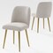Homeroots Set of Two Beige and Gold Upholstered Fabric Dining Side Chairs 564816 - alternate 4