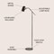 Jonathan Y Eugenio 58.5" Metal LED Floor Lamp, Black/Brass Gold JYL6117A - alternate 5