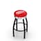 Holland Bar Stool Co 30" Blk Wrinkle Detroit Red Wings Swivel Bar Stool, Chrome Ring L8B3C30DetRed - alternate 1