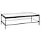 Homeroots 54" Clear And Black Glass And Steel Coffee Table With Shelf 521977 - alternate 4