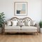 Homeroots 86" Brown And Beige Upholstered Solid Wood Sofa With Toss Pillows 491013 - alternate 3