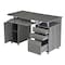 Homeroots 48" Gray Wood Computer Desk With Two Drawers 723749 - alternate 4
