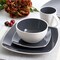 Gibson Elite Soho Lounge 16 Piece Soft Square Stoneware Dinnerware Set in Grey 78938.16 - alternate 4