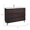 Homeroots 48" Dark Brown Wood Freestanding Bathroom Vanity With White Sink And Three Drawers 624169 - alternate 3
