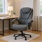 Homeroots Set of Two Gray and Black Adjustable Height Swivel Rolling Executive Office Chairs 638360 - alternate 5