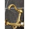 Kingston Brass Two-Handle Wall Mount Bridge Kitchen Faucet, Brushed Brass KS3257BEX - alternate 2