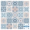 Homeroots 12" X 12" Baby Blue and Peach Mosaic Peel and Stick Removable Tiles 556426 - alternate 3