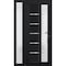 Vdomdoors Front Exterior Prehung FiberGlass Door Frosted Glass / Manux 8088 Matte Black / Sidelight Exterior MANUX8088EXD-BLK-W36+14 x H80-LH - alternate 2