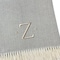 Homeroots 55" X 70" Gray White Herringbone Cotton Blend Z Initial Throw Blanket with Tassels Embroidery 655549 - alternate 4