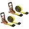 Mytee Products 2PK 2inx30ft Self-Tensioning Ratchet Tie Down Strap w/Flat Hook 3333lbs WLL Yellow, 2PK RS230TGx2 - alternate 3