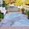 Homeroots 9' X 12' Sky Blue And Gray Abstract Washable Indoor Outdoor Area Rug 631849 - alternate 2