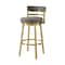 Homeroots 26" Gray and Gold Faux Leather and Stainless Steel Low Back Counter Height Swivel Bar Chair 569170 - alternate 5