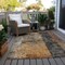 Homeroots 5' X 8' Copper And Black Abstract Washable Indoor Outdoor Area Rug 606069 - alternate 5